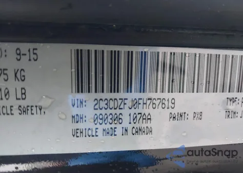 2015 Dodge Challenger R/T Scat Pack z USA, uszkodzony, nr VIN 2C3CDZFJ0FH767619